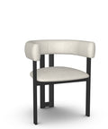 Clarissa Limestone Black Modern Vinyl Dining Chair-2