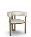Clarissa Limestone Gold Modern Vinyl Dining Chair-2
