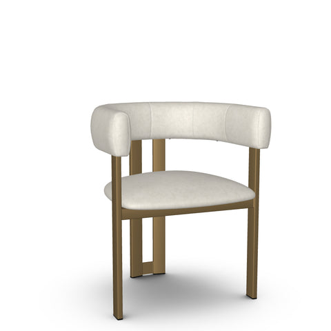 Clarissa Limestone Gold Modern Vinyl Dining Chair-2