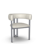 Clarissa Limestone Grey Modern Vinyl Dining Chair