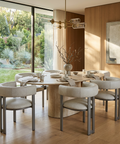 Clarissa Limestone Grey Modern Vinyl Dining Chair