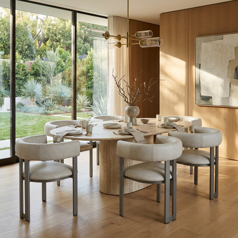 Clarissa Limestone Grey Modern Vinyl Dining Chair