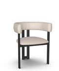 Clarissa Oyster Black Modern Faux Leather Dining Chair-2