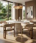 Clarissa Oyster Gold Modern Faux Leather Dining Chair