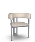 Clarissa Oyster Grey Modern Faux Leather Dining Chair-1