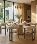 Clarissa Oyster Grey Modern Faux Leather Dining Chair