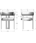 Clarissa Pebble Gold Modern Upholstered Dining Chair-3