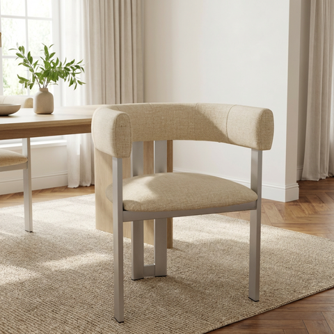 Clarissa Pebble Grey Modern Upholstered Dining Chair -1