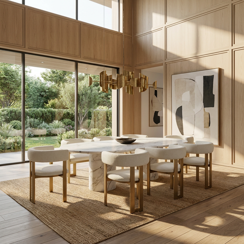 Clarissa Pixel Gold Modern Upholstered Dining Chair 