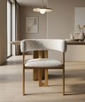 Clarissa Pixel Gold Modern Upholstered Dining Chair -1