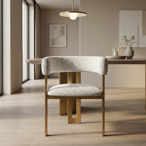 Clarissa Pixel Gold Modern Upholstered Dining Chair -1