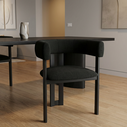 Clarissa Versailles Black Modern Upholstered Dining Chair-1