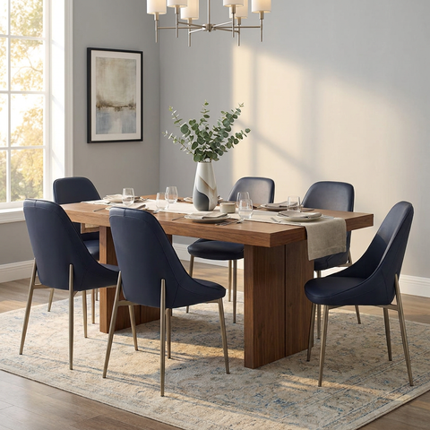 Cleo Black Faux Leather Dining Chairs - Set of 2