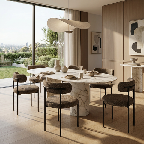 Cleo Brown Modern Upholstered Dining Chair 
