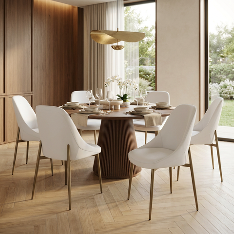 Cleo White Faux Leather Dining Chairs - Set of 2