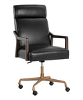 Collin Cortina Black Top Grain Leather Swivel Office Chair-1