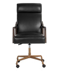 Collin Cortina Black Top Grain Leather Swivel Office Chair-2