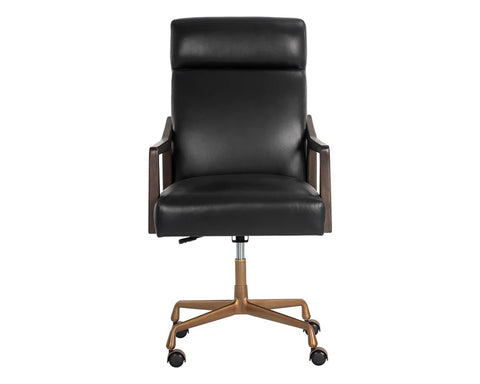 Collin Cortina Black Top Grain Leather Swivel Office Chair-2