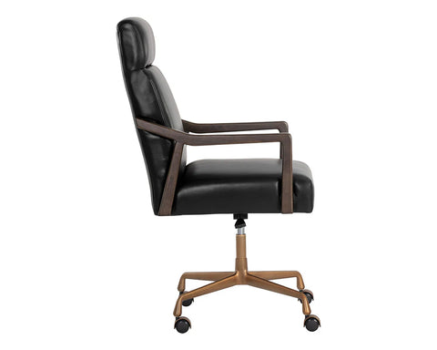 Collin Cortina Black Top Grain Leather Swivel Office Chair-3