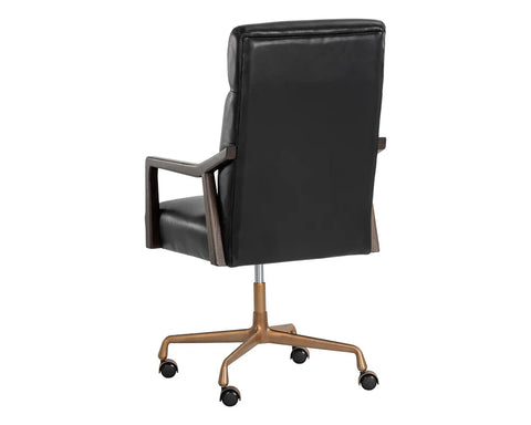 Collin Cortina Black Top Grain Leather Swivel Office Chair-4