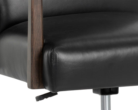 Collin Cortina Black Top Grain Leather Swivel Office Chair-5