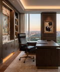 Collin Cortina Black Top Grain Leather Swivel Office Chair 