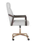 Collin Saloon Light Grey Top Grain Leather Swivel Office Chair-3