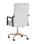 Collin Saloon Light Grey Top Grain Leather Swivel Office Chair-4