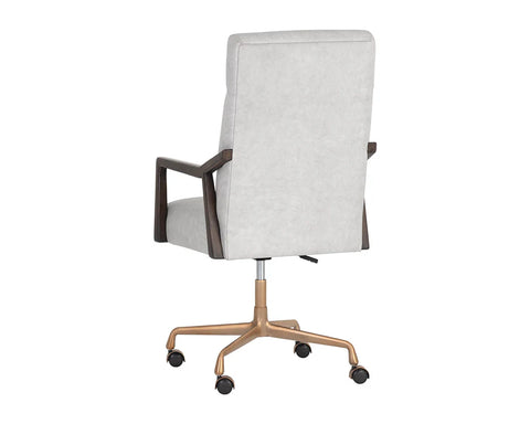 Collin Saloon Light Grey Top Grain Leather Swivel Office Chair-4