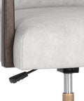 Collin Saloon Light Grey Top Grain Leather Swivel Office Chair-5