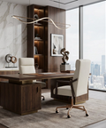 Collin Saloon Light Grey Top Grain Leather Swivel Office Chair