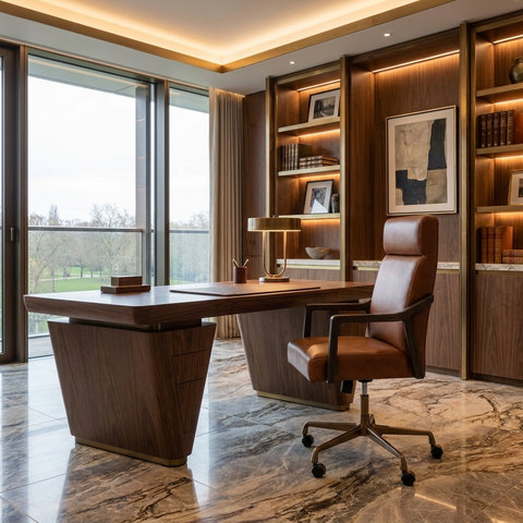 Collin Shalimar Tobacco Top Grain Leather Swivel Office Chair 