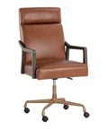 Collin Shalimar Tobacco Top Grain Leather Swivel Office Chair -1
