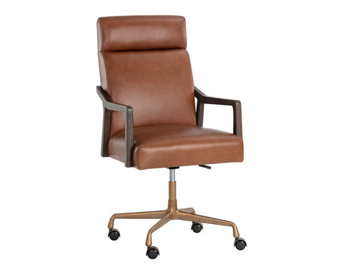 Collin Shalimar Tobacco Top Grain Leather Swivel Office Chair -1