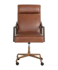 Collin Shalimar Tobacco Top Grain Leather Swivel Office Chair -2