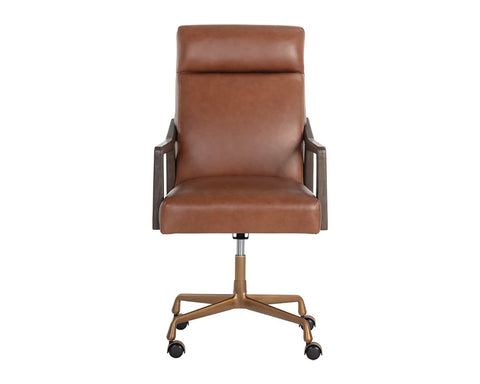 Collin Shalimar Tobacco Top Grain Leather Swivel Office Chair -2