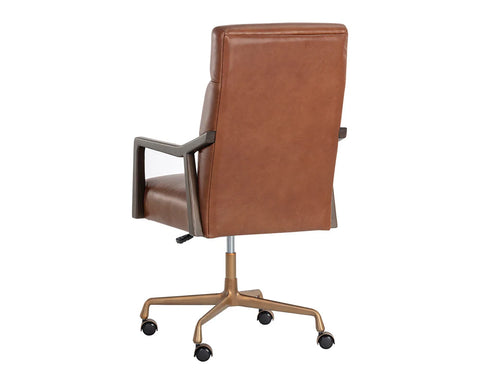 Collin Shalimar Tobacco Top Grain Leather Swivel Office Chair -4