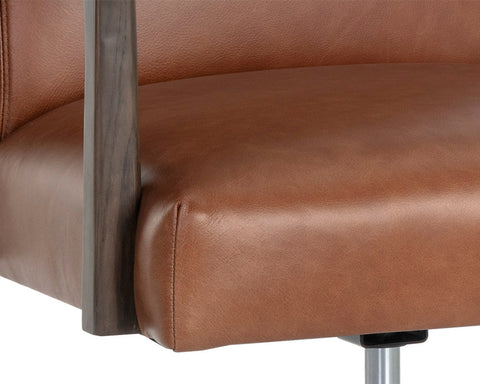 Collin Shalimar Tobacco Top Grain Leather Swivel Office Chair -5