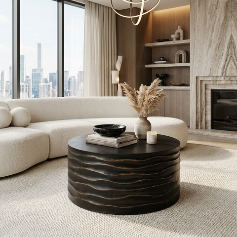 Corey Black Concrete Coffee Table - Sunpan