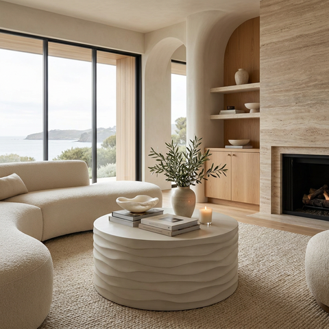 Corey Sand Concrete Coffee Table Sunpan
