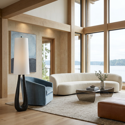 Cornelia Dark Walnut Finish Floor Lamp