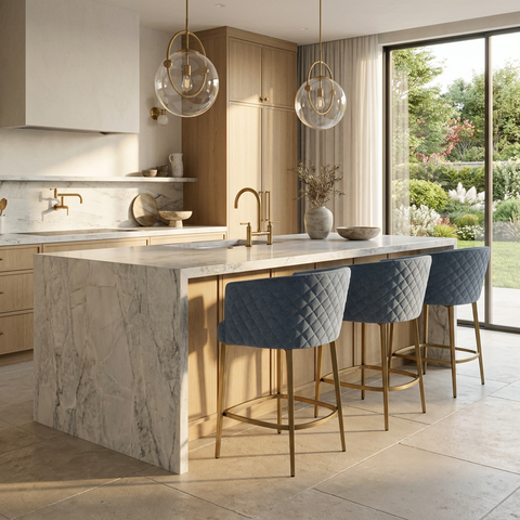 Cornella Iceberg Modern Upholstered Counter Stool