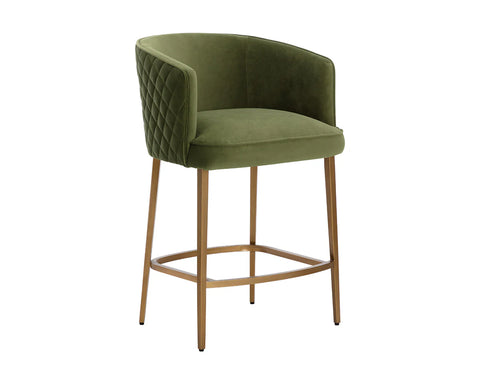 Cornella Olive Modern Upholstered Counter Stool-1