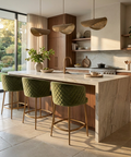 Cornella Olive Modern Upholstered Counter Stool