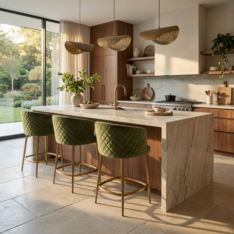 Cornella Olive Modern Upholstered Counter Stool