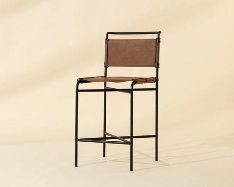 Corrigan Cognac Modern Leather Counter Stool-1