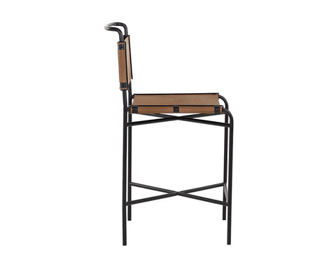 Corrigan Cognac Modern Leather Counter Stool-4