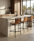 Corrigan Cognac Modern Leather Counter Stool