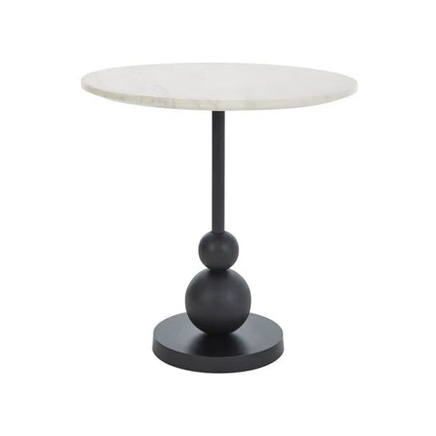 Corrine White Marble and Matte Black End Table-1