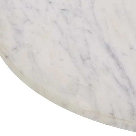 Corrine White Marble and Matte Black End Table-3